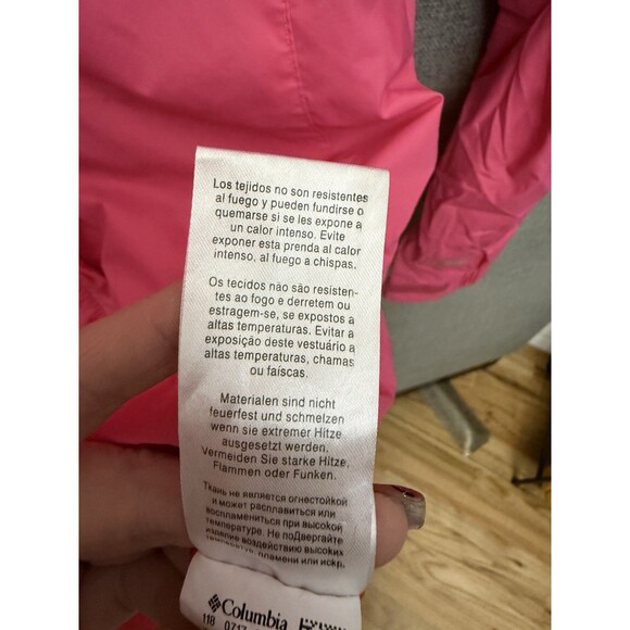 Columbia Girls Raincoat Sz M Medium 10-12 Hot Pink Rain Jacket omni Tech - Picture 7 of 8